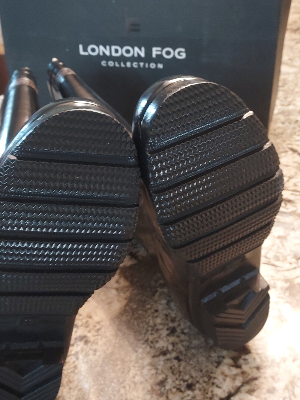 London Fog Thanes Shiney Black Rubber Knee High Rain Boots. Sz 10B. NWB - Picture 11 of 16